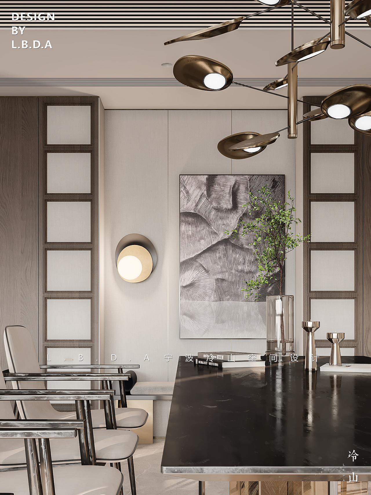 新世界丨复古来袭丨256㎡大平层客餐厅设计（图ZMzg2MjE2OTgw） - 家装设计 - 站酷设计师LBDA冷山丨严栋原创素材 - 站酷ZCOOL