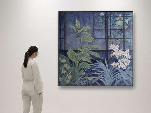 原创手绘国画装饰花鸟画
