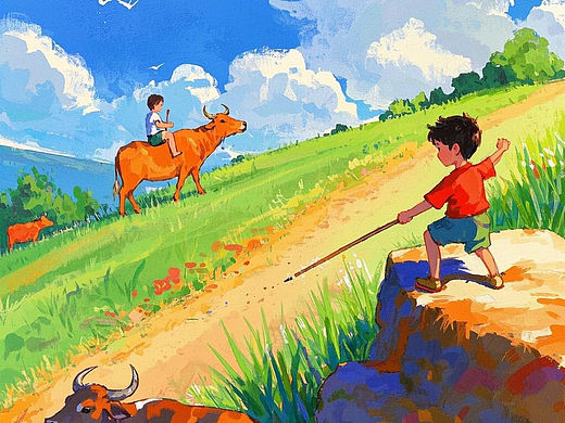 山林间的小骑手：放牛娃的故事