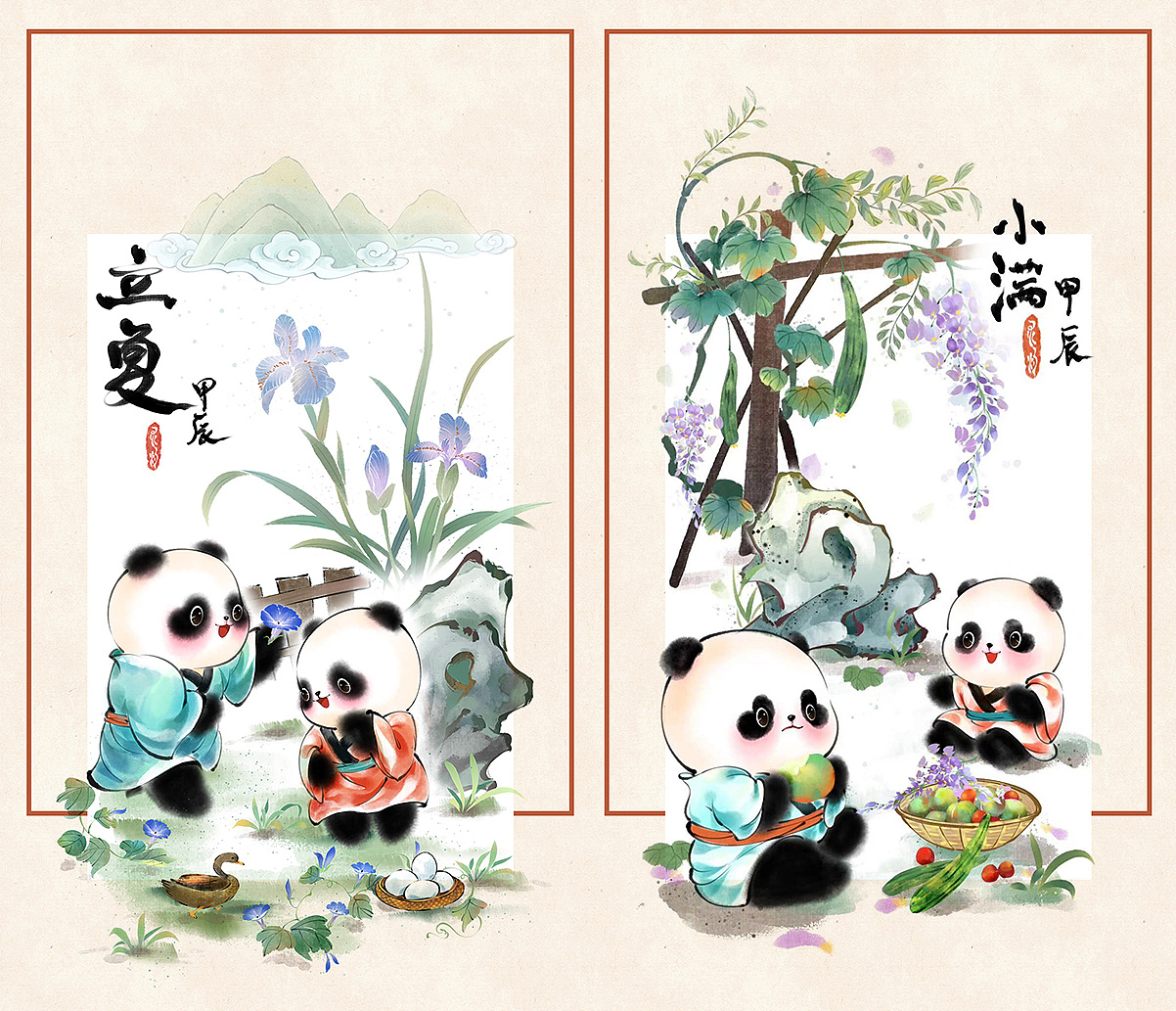 熊猫二十四节气（图ZMzg2MjU0OTc2） - 商业插画 - 站酷设计师灵灼原创素材 - 站酷ZCOOL