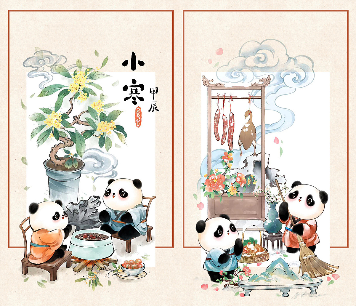 熊猫二十四节气（图ZMzg2MjU1MDA4） - 商业插画 - 站酷设计师灵灼原创素材 - 站酷ZCOOL