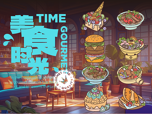 【矢量插画】美食时光