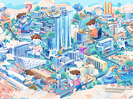 上海张江百景图商业插画