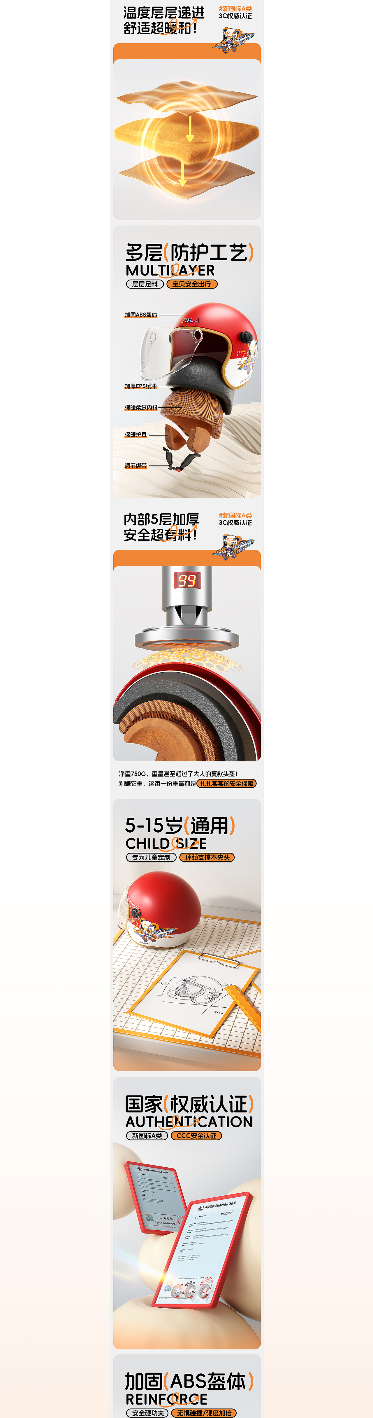 分享两款儿童头盔的详情页案例