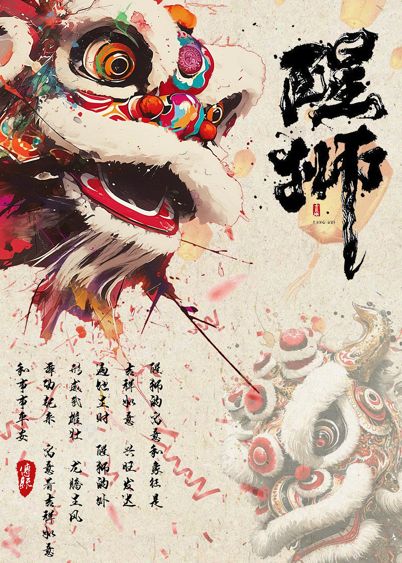 非遗文化宣传海报 ｜ 醒狮