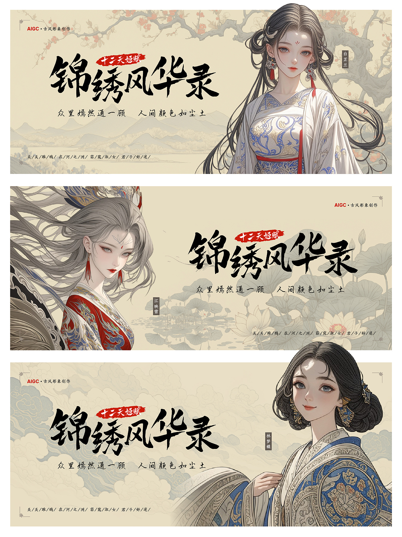 国潮风古风美女IP形象设计——锦绣风华录