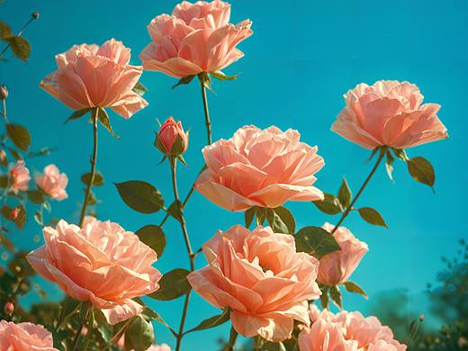 粉红玫瑰花特写