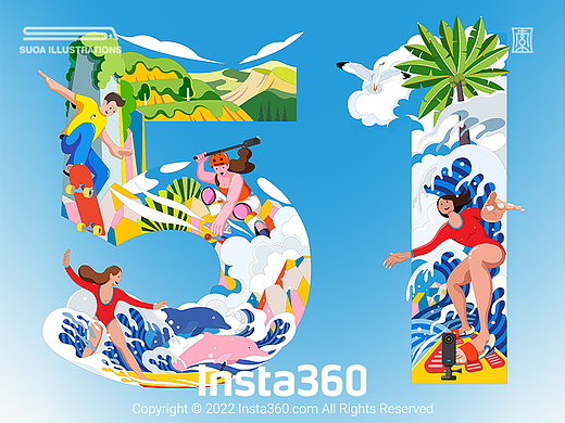 Insta360｜2022劳动节插画