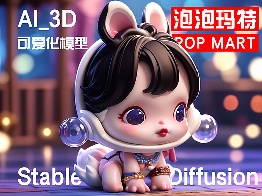 运用SD做出_泡泡玛特_Stable Diffusion 🔥