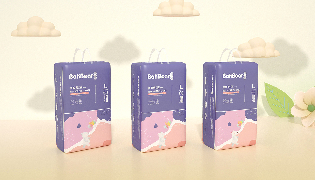 包装设计——班比熊纸尿裤