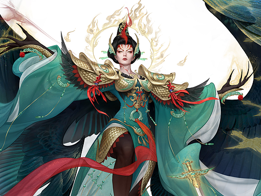 九天玄女（大话西游2工作图）（个人主页-ZNzE0NzMzNDg=） - 游戏原画 - 站酷设计师布鲁克克X原创素材 - 站酷ZCOOL