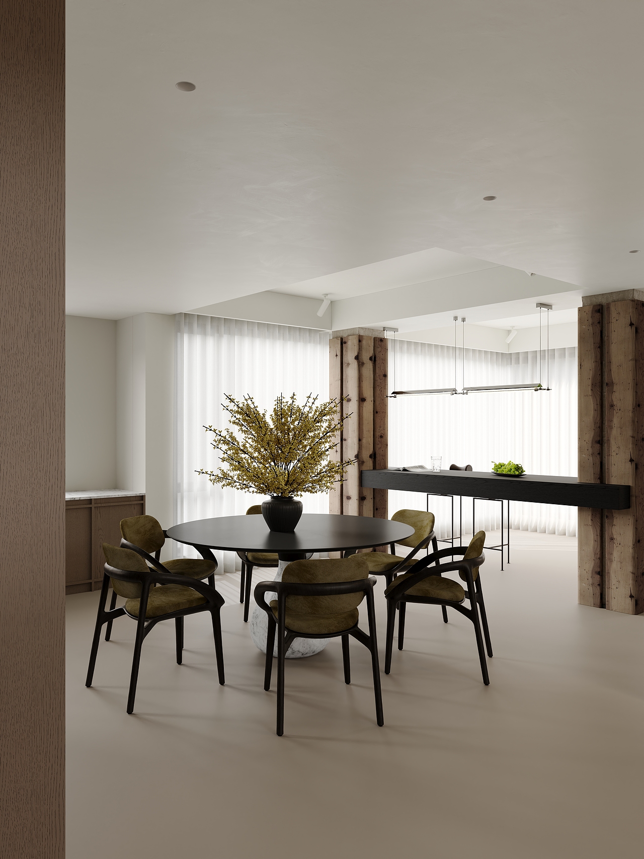 近期渲染 现代挑空