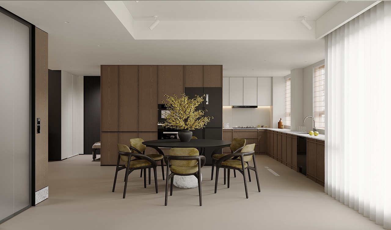 近期渲染 现代挑空