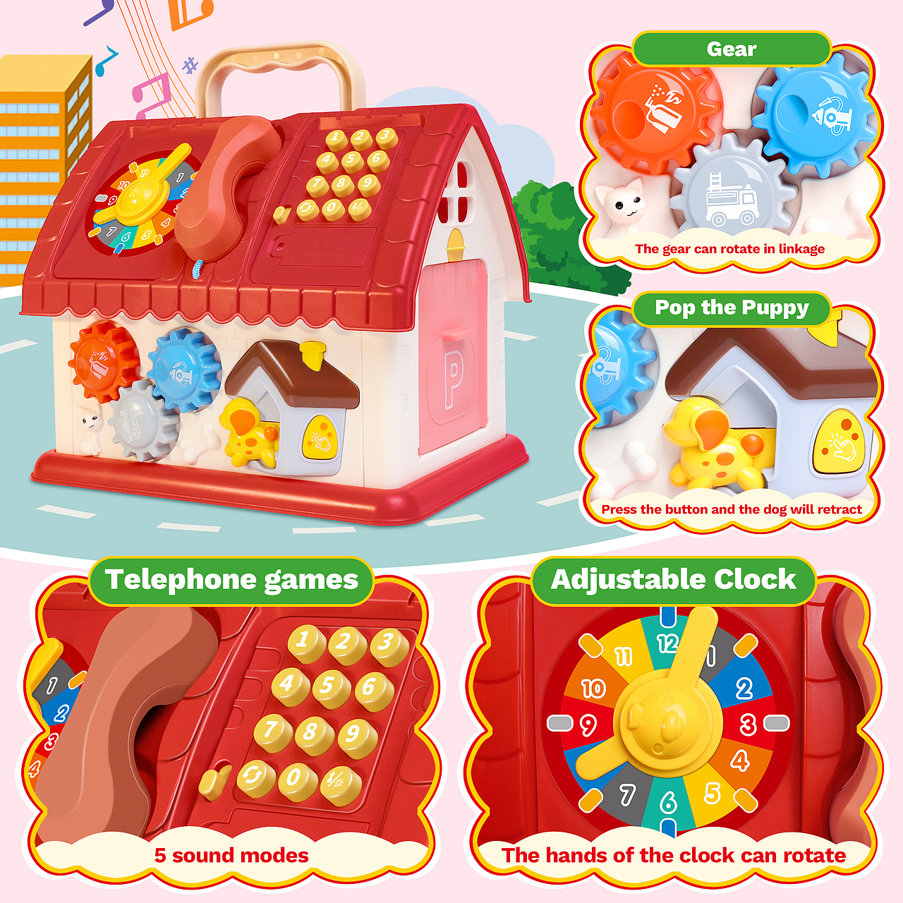 亚马逊儿童玩具红色房子主图、A+