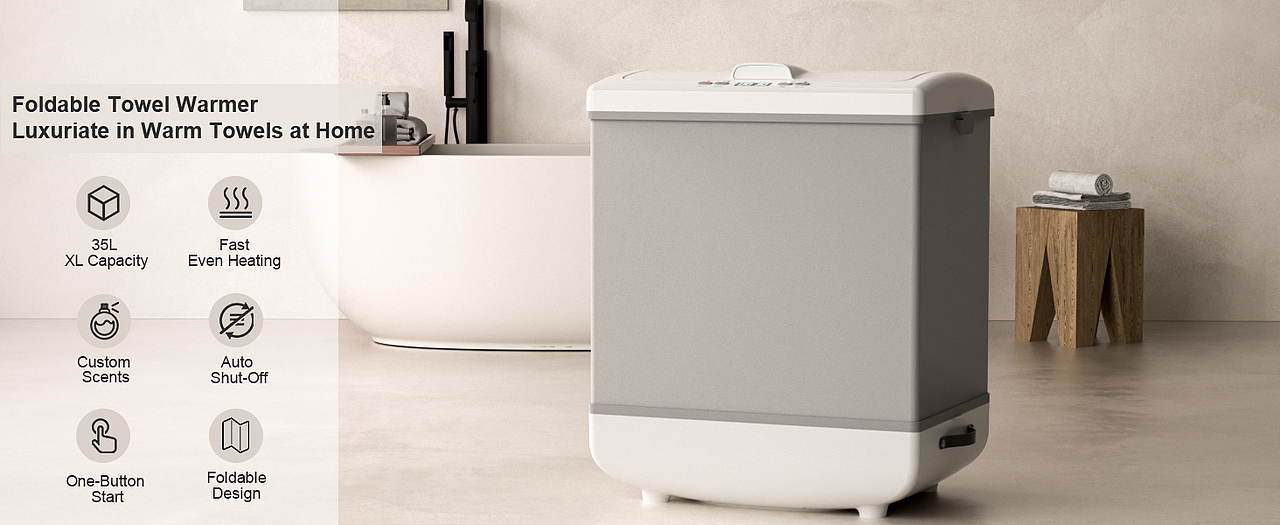 亚马逊-可折叠毛巾加热桶主图、A+