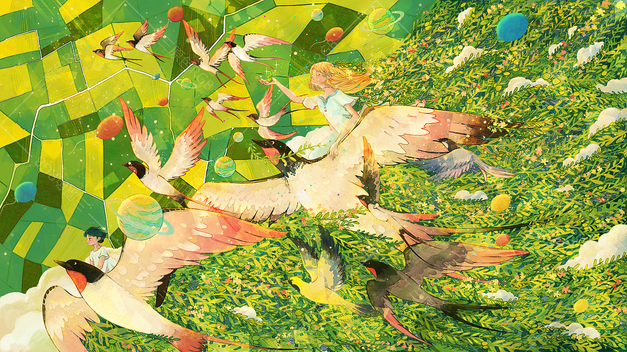 《和风》俯瞰春天的田野,映入眼帘的是一片绿油油的景象,仿佛大地披上了一层绿色的地毯,燕子带来了春天的气息。飞过的地方万物皆是生命。乘着风,为大地增加一片片生机勃勃绿色。