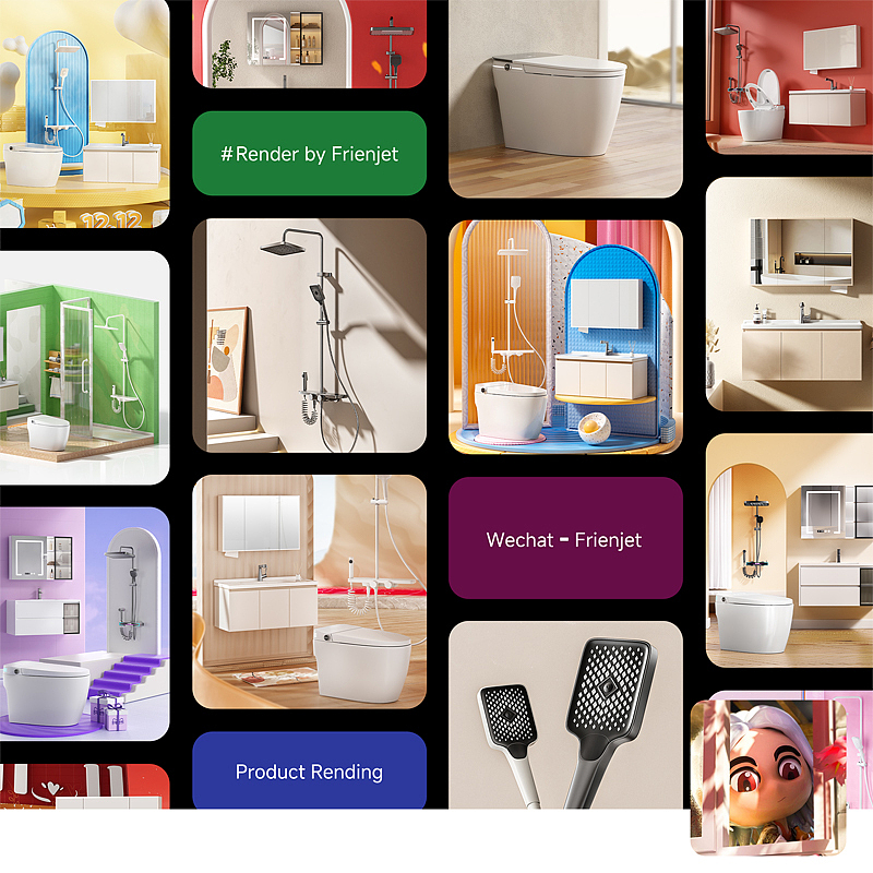 🎨一组卫浴设计渲染
