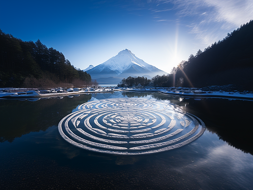 遇见天湖纳木措之水天旋螺图案设计