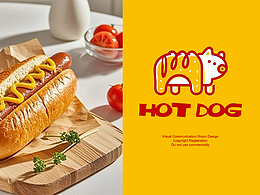 原创品牌升级logo设计｜HOT DOG品牌面包
