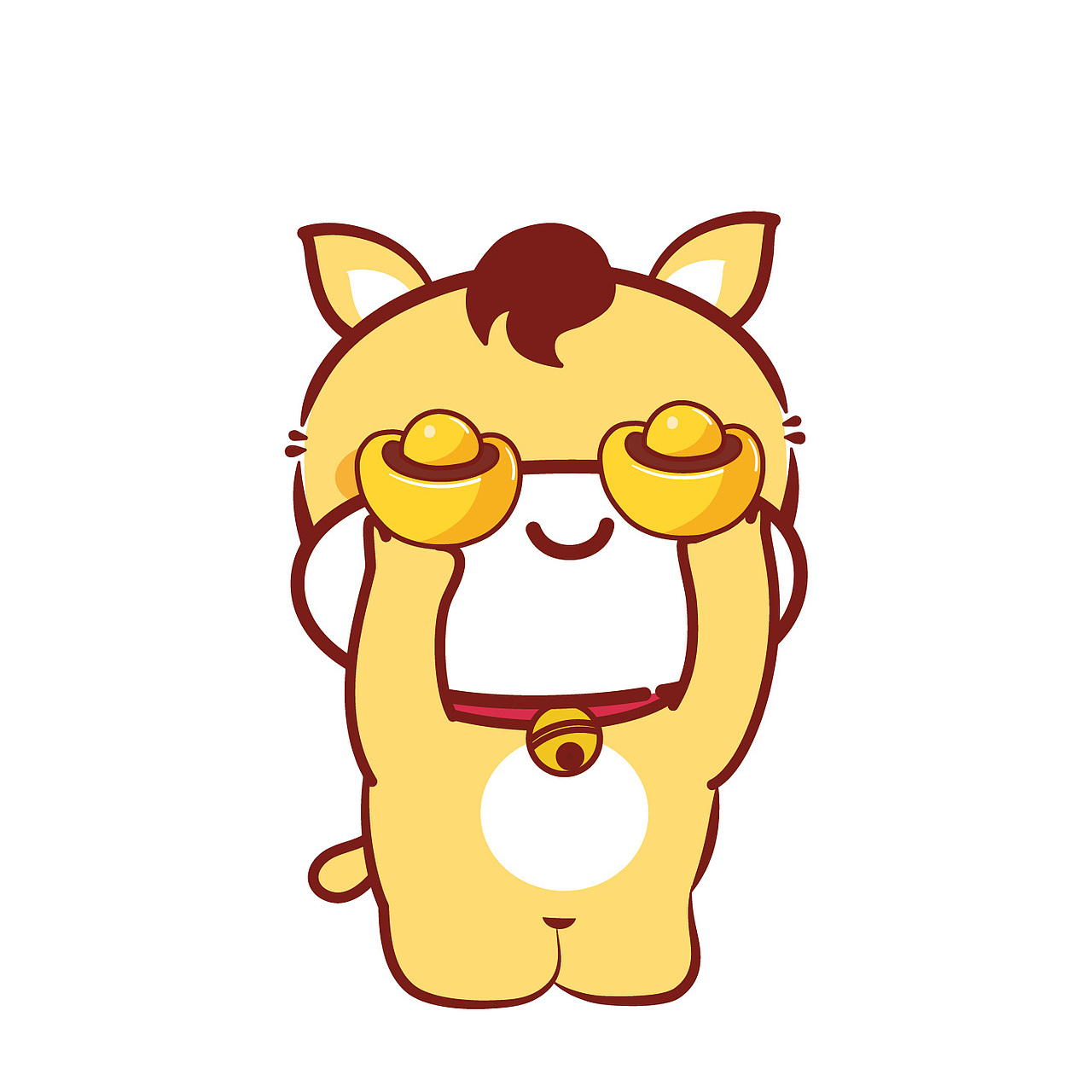 小萌马IP生肖卡通插画设计表情包图片