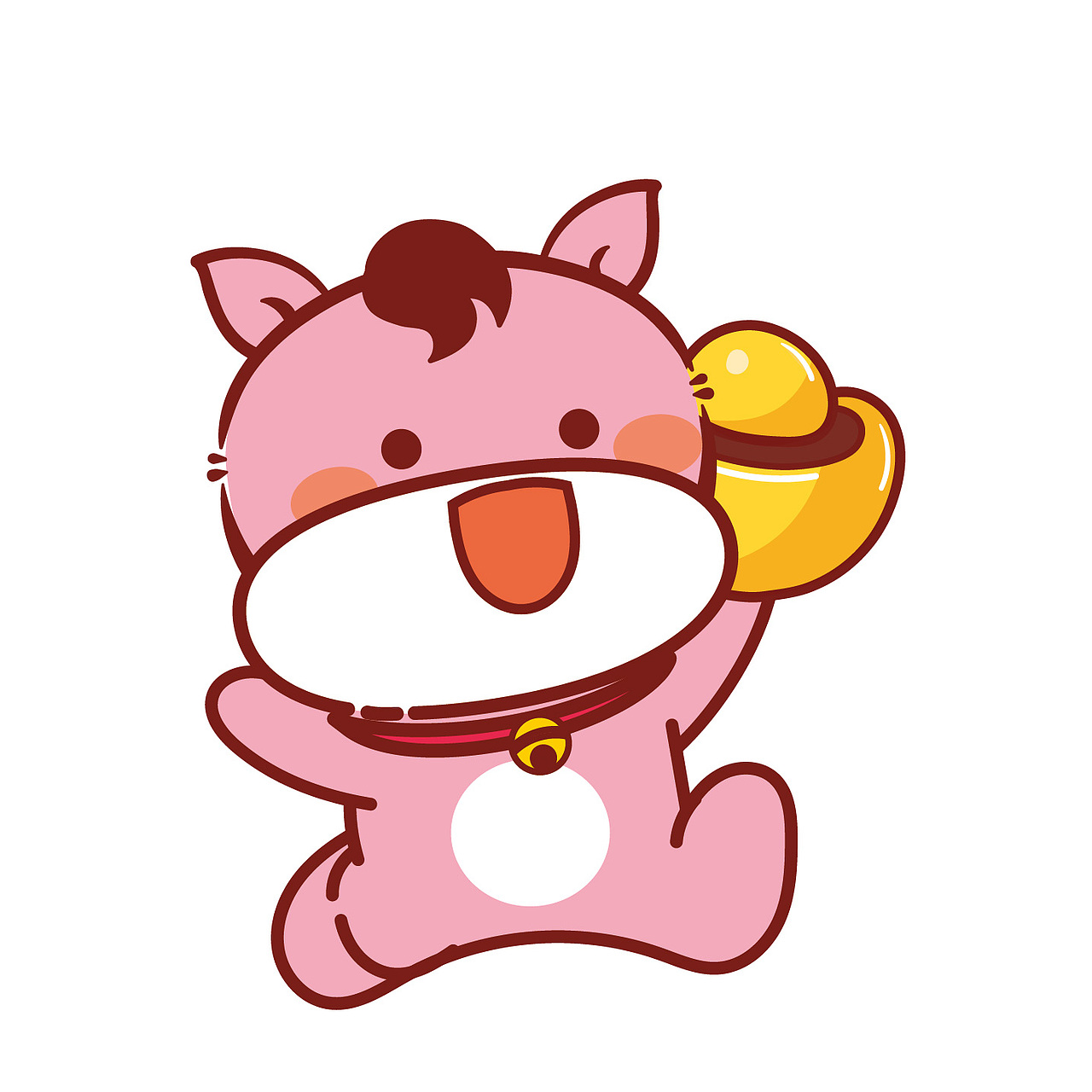 小萌马IP生肖卡通插画设计表情包图片