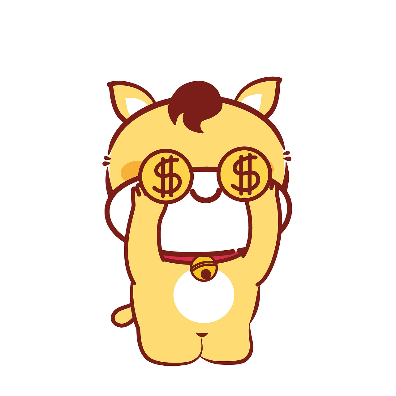 小萌马IP生肖卡通插画设计表情包图片