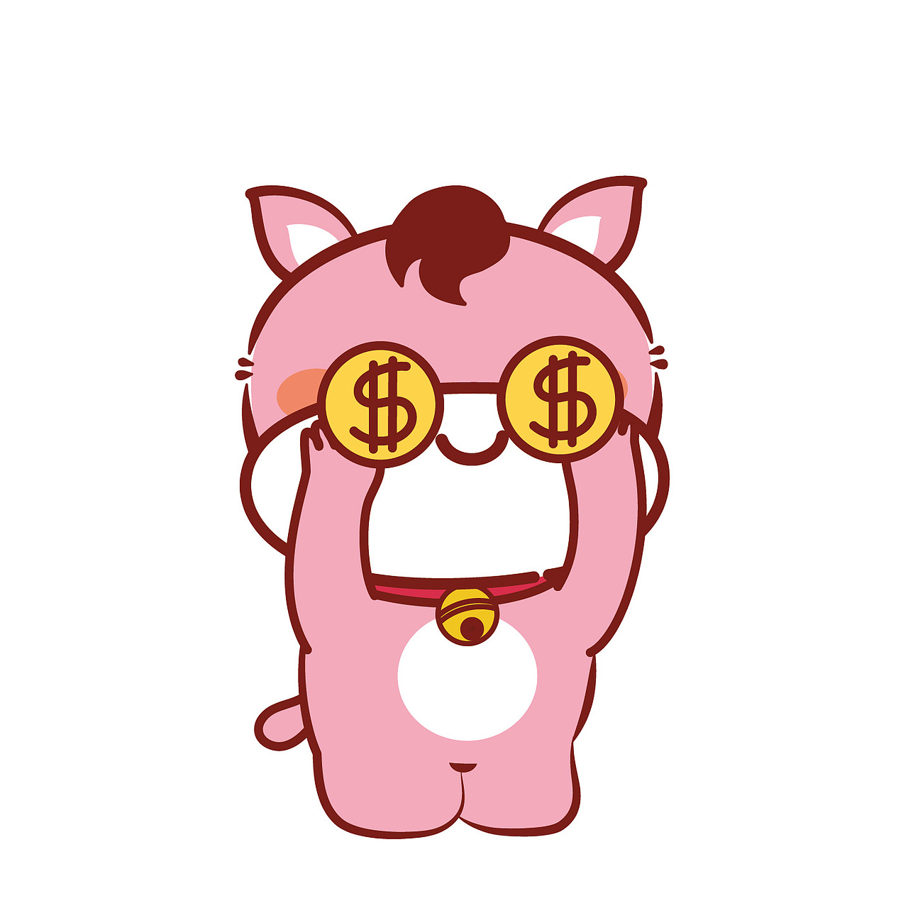 小萌马IP生肖卡通插画设计表情包图片