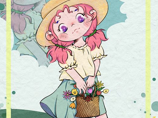 春日系列（个人主页-ZNzE0OTE2MTI=） - 儿童插画 - 站酷设计师曦曦里原创素材 - 站酷ZCOOL