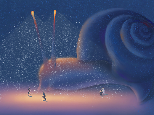 最后一个月亮赶来救你-二月插画练习