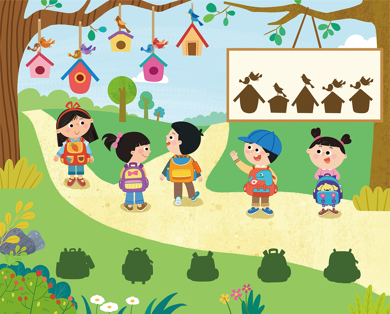 已出版幼儿园教材插画 图书插画|亿童绯绯思维周周练