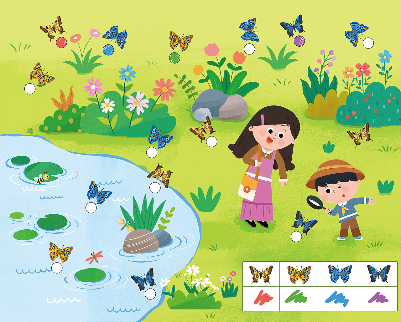 已出版幼儿园教材插画 图书插画|亿童绯绯思维周周练