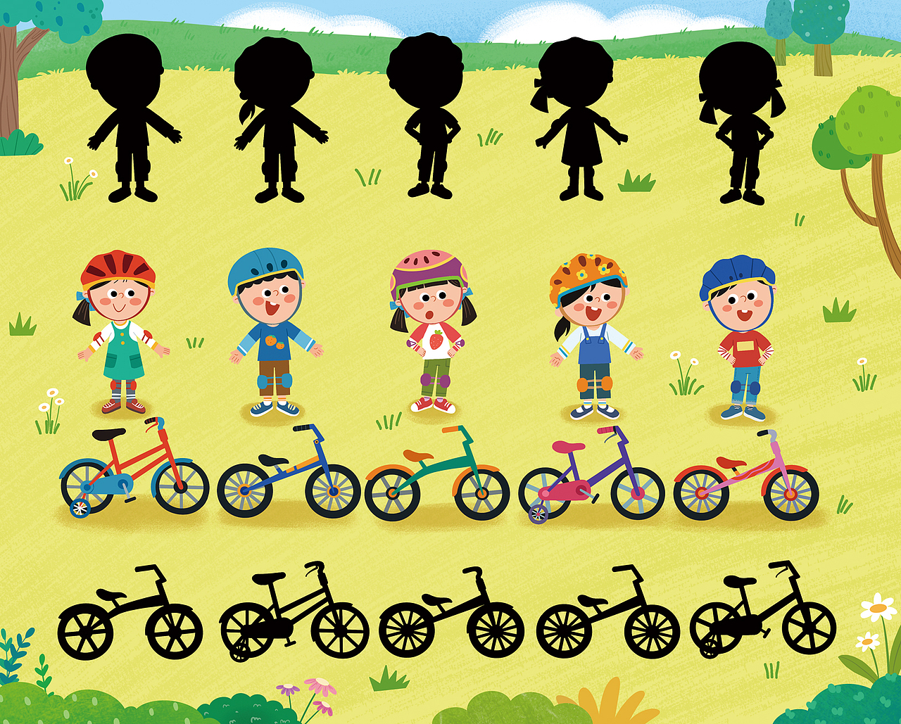 已出版幼儿园教材插画 图书插画|亿童绯绯思维周周练