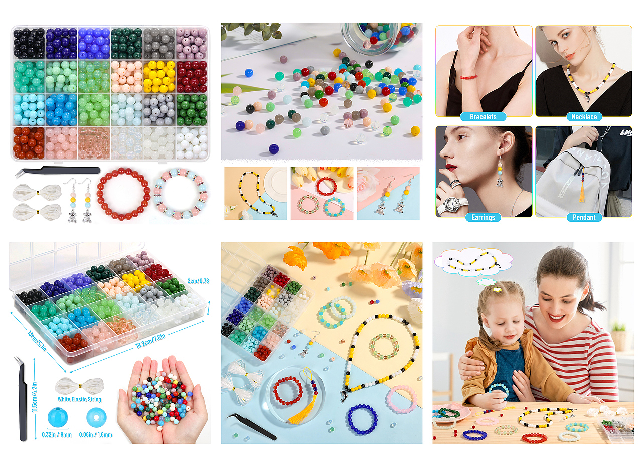 亚马逊主图 | 首饰 | 彩色渐变珠子合集1