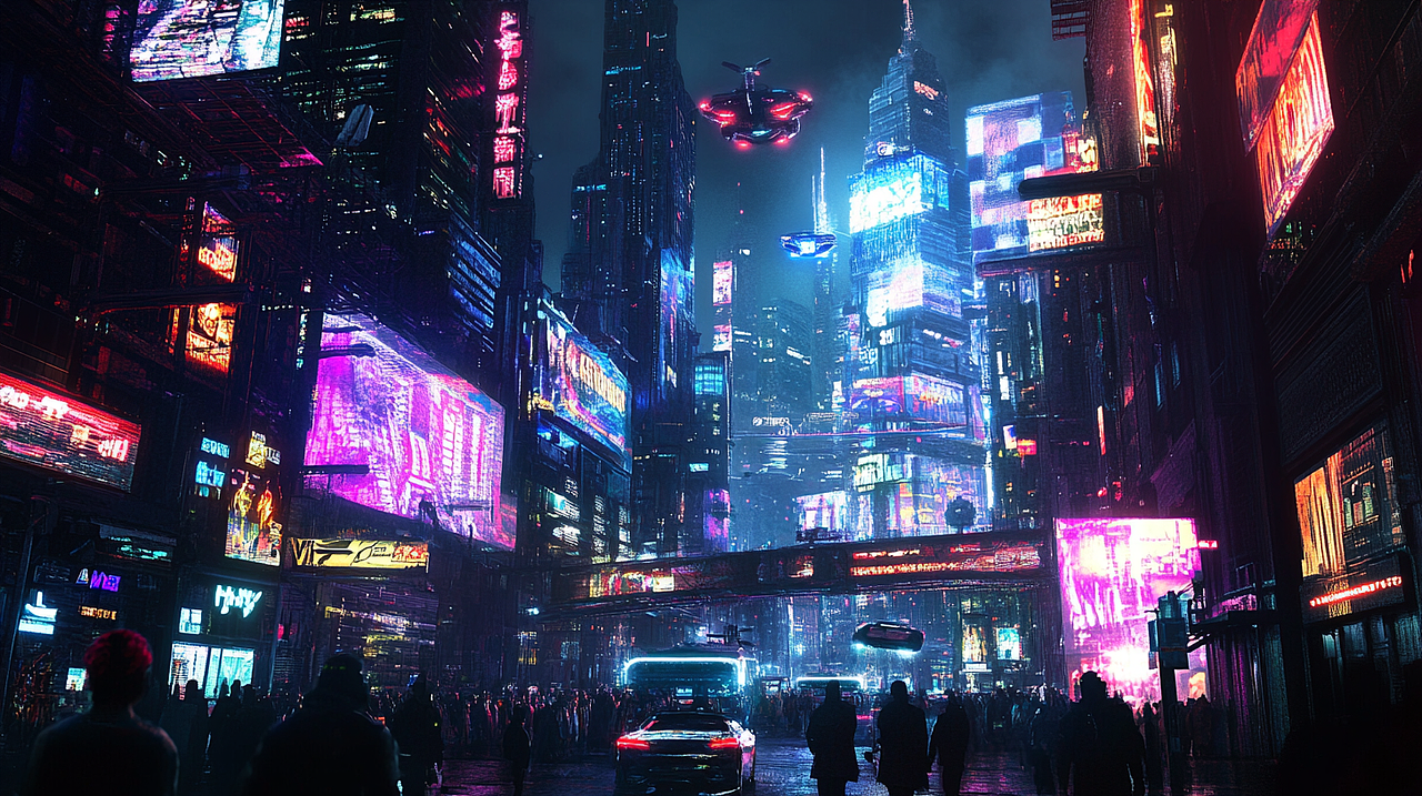 赛博朋克风格的未来城市