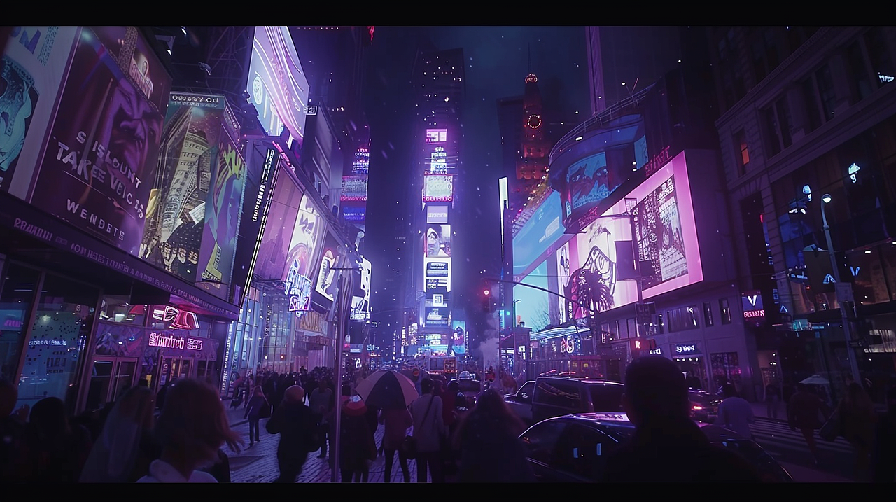 赛博朋克风格的未来城市