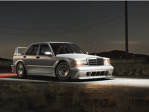 BENZ 190E EVOLUTION II 汽车渲染