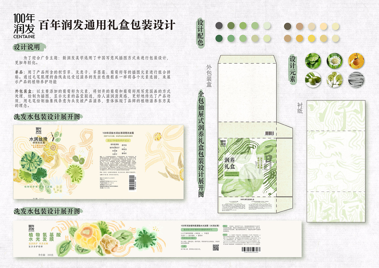 平面设计作品:《百年润发礼盒包装设计》-1