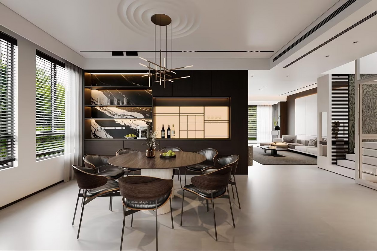 现代客餐厅效果图表现