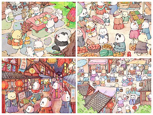 古风集市系列插画合集