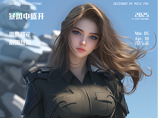 《钢铁玫瑰》AIGC海报