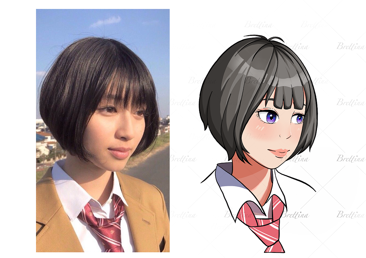 真人漫改之短发美女