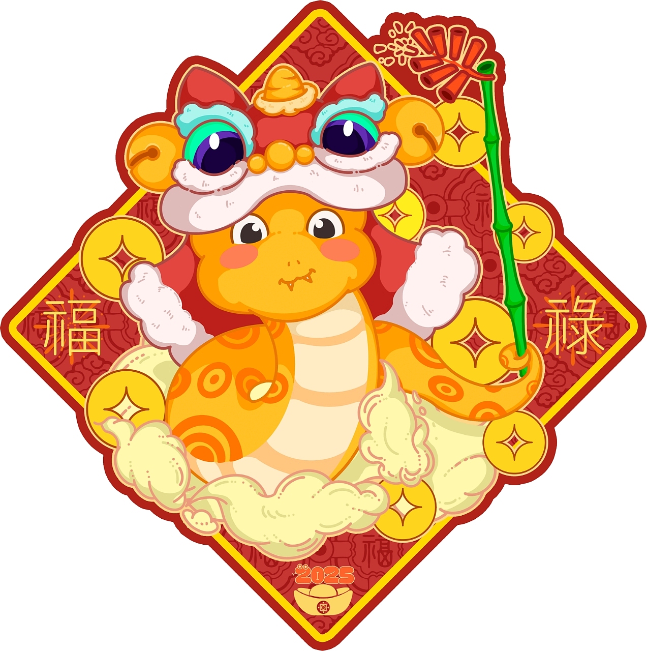 蛇年冰箱贴（图ZMzg2NzEwODU2） - 商业插画 - 站酷设计师画画的三石原创素材 - 站酷ZCOOL