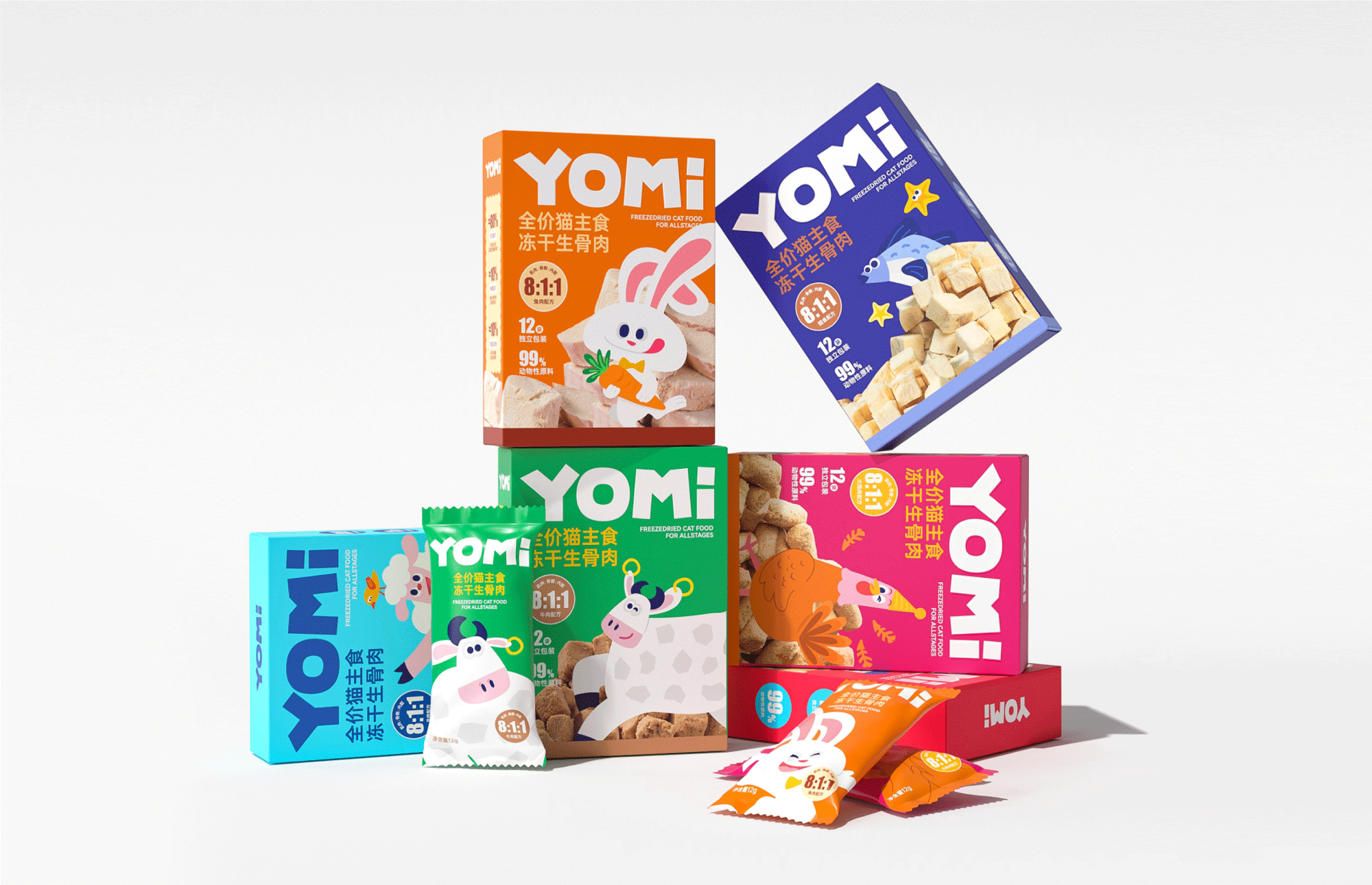 YOMI冻干生骨肉系列猫主食｜IP 包装 视觉 品牌设计（图ZMzg2NzEyMDU2） - 包装 - 站酷设计师请多关照品牌设计原创素材 - 站酷ZCOOL