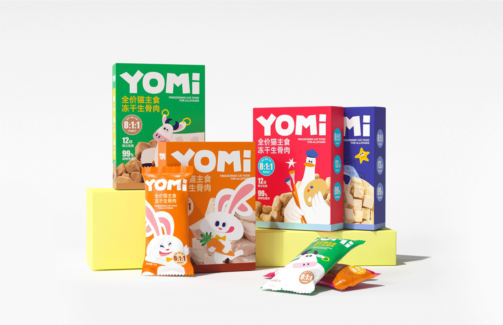 YOMI冻干生骨肉系列猫主食｜IP 包装 视觉 品牌设计（图ZMzg2NzEyMDY4） - 包装 - 站酷设计师请多关照品牌设计原创素材 - 站酷ZCOOL