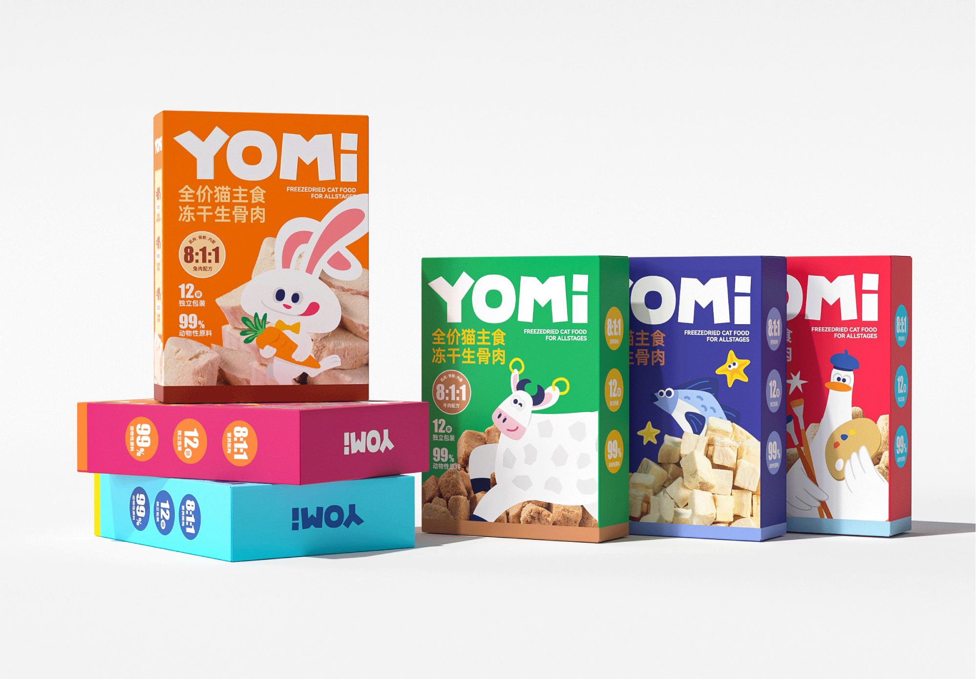 YOMI冻干生骨肉系列猫主食｜IP 包装 视觉 品牌设计（图ZMzg2NzEyMDAw） - 包装 - 站酷设计师请多关照品牌设计原创素材 - 站酷ZCOOL