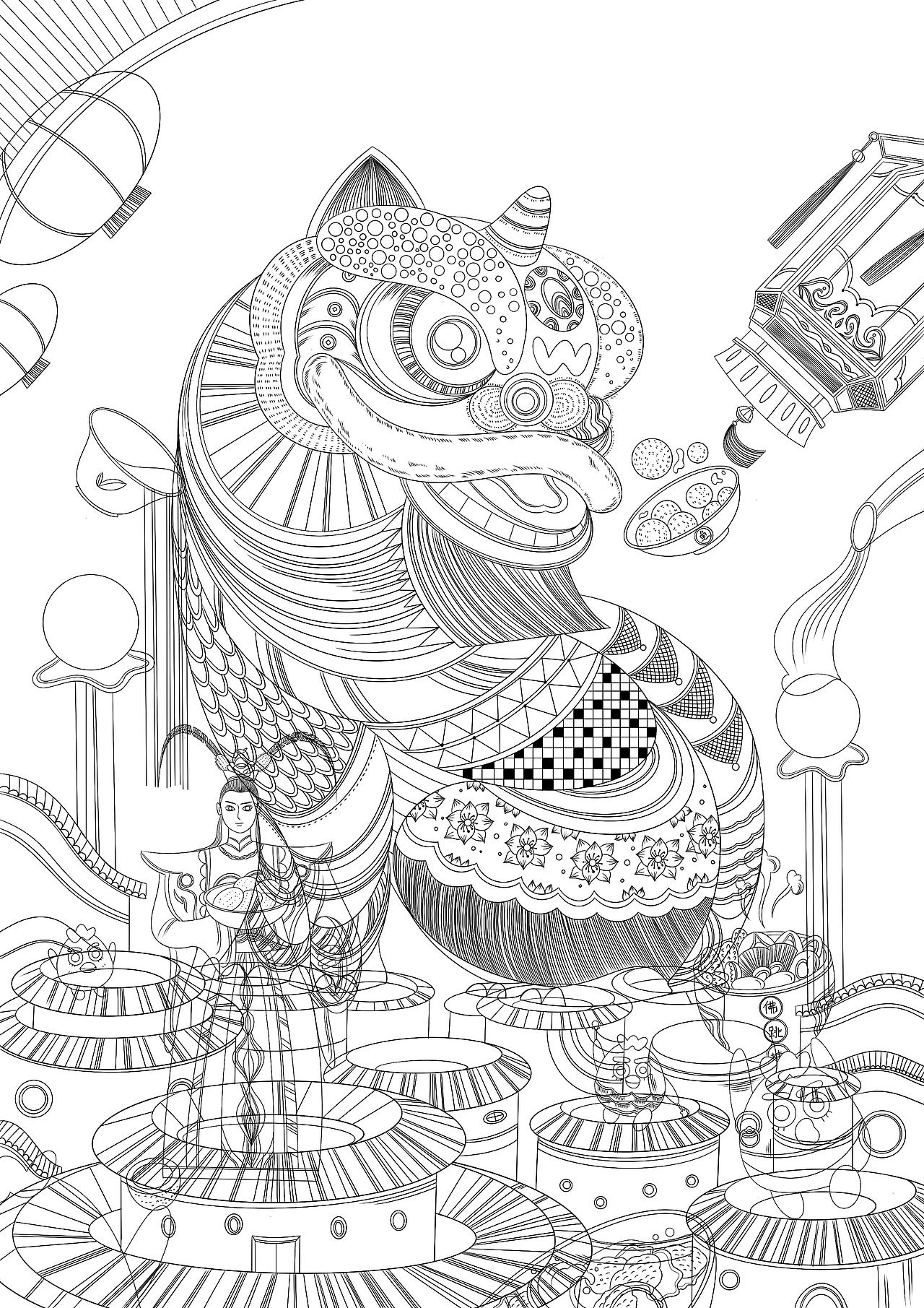 福狮佑闽-食味流芳（图ZMzg2NzM1NTA0） - 商业插画 - 站酷设计师睦纳住了原创素材 - 站酷ZCOOL
