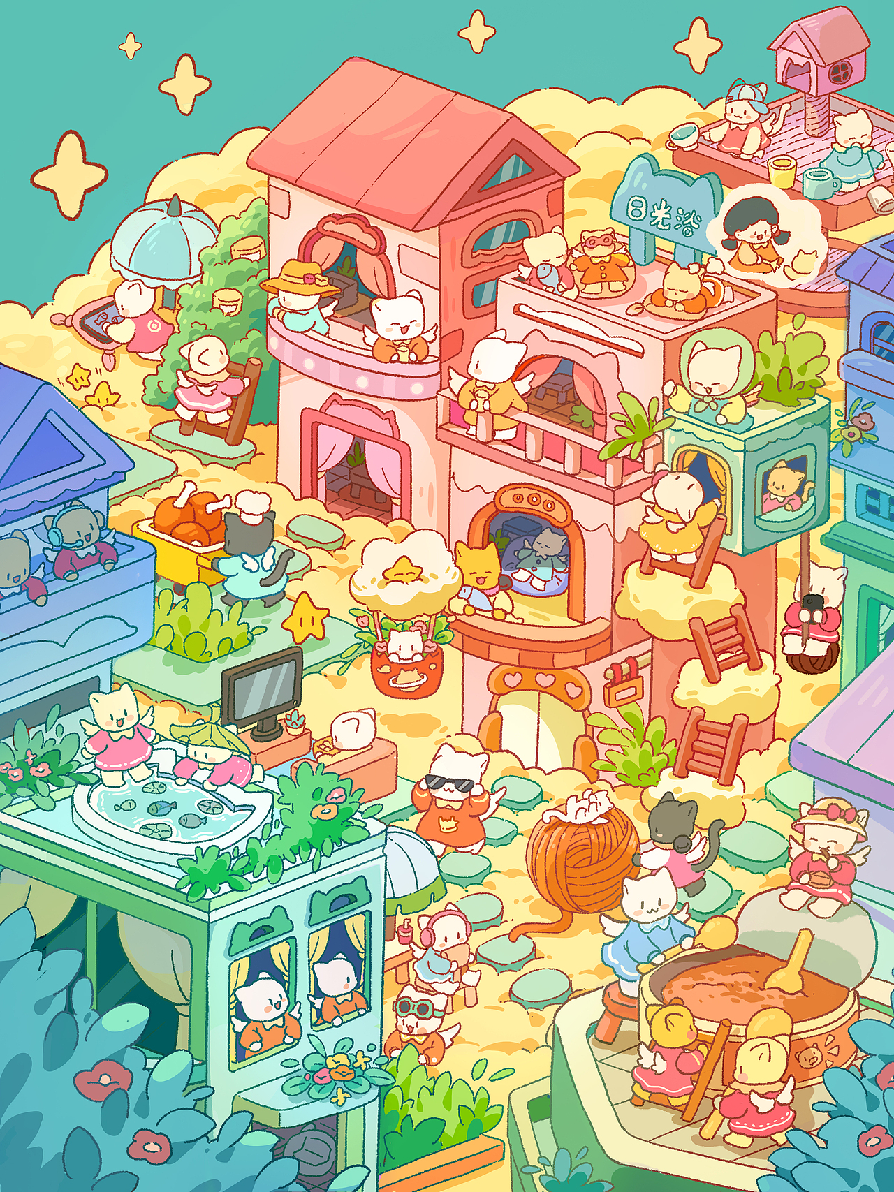 天使喵星球（图ZMzg2NzY1MTQ0） - 艺术插画 - 站酷设计师画画的焦棠柚子原创素材 - 站酷ZCOOL