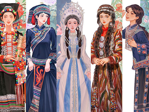 【中华民族系列插画】可爱温柔