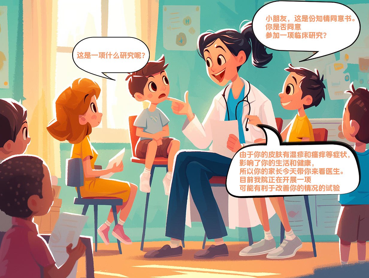 医药行业儿童说明书插画