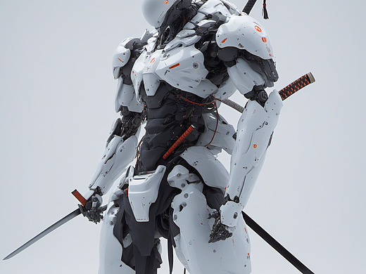 白色主题AI武士